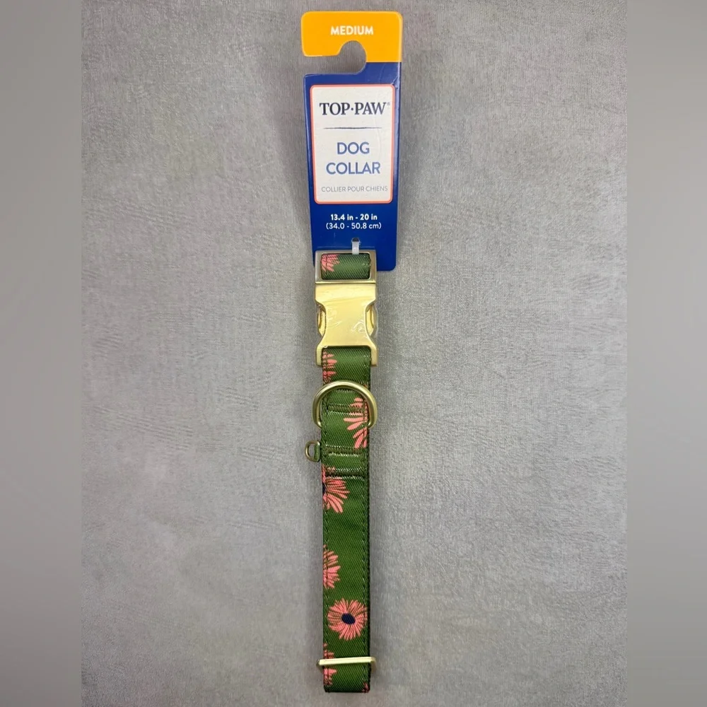 Dog Collar, Floral Design, Size Medium — Top Paw